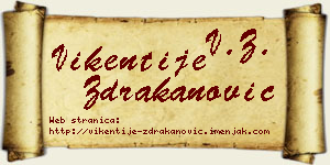 Vikentije Ždrakanović vizit kartica